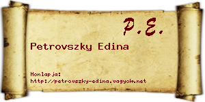 Petrovszky Edina névjegykártya