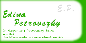 edina petrovszky business card